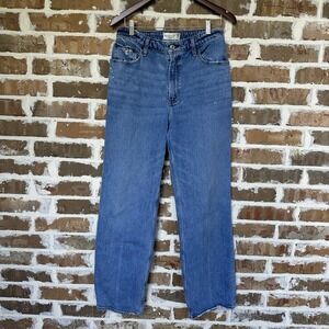 Abercrombie Fitch 90's Relaxed Jeans Women's 30x31 Inch High Rise Blue Distress